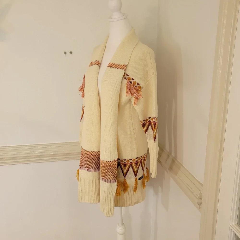 Matilda Jane Open Front Cardigan Sweater Tassel Boho Southwestern Women's S